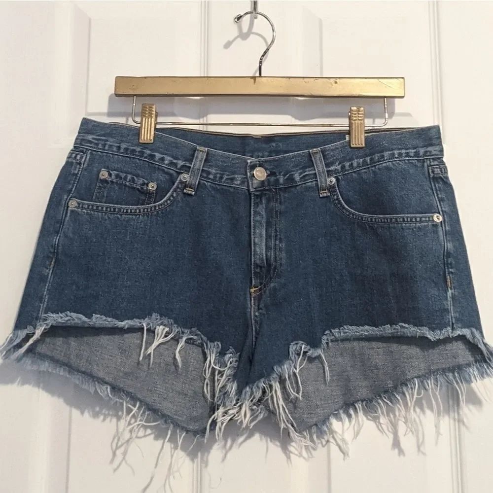 Rag and Bone Mason Distressed Denim Shorts Raw Hem